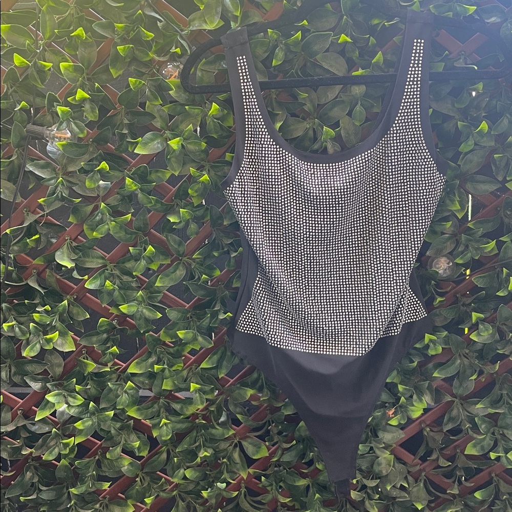 Black Studded Bodysuit